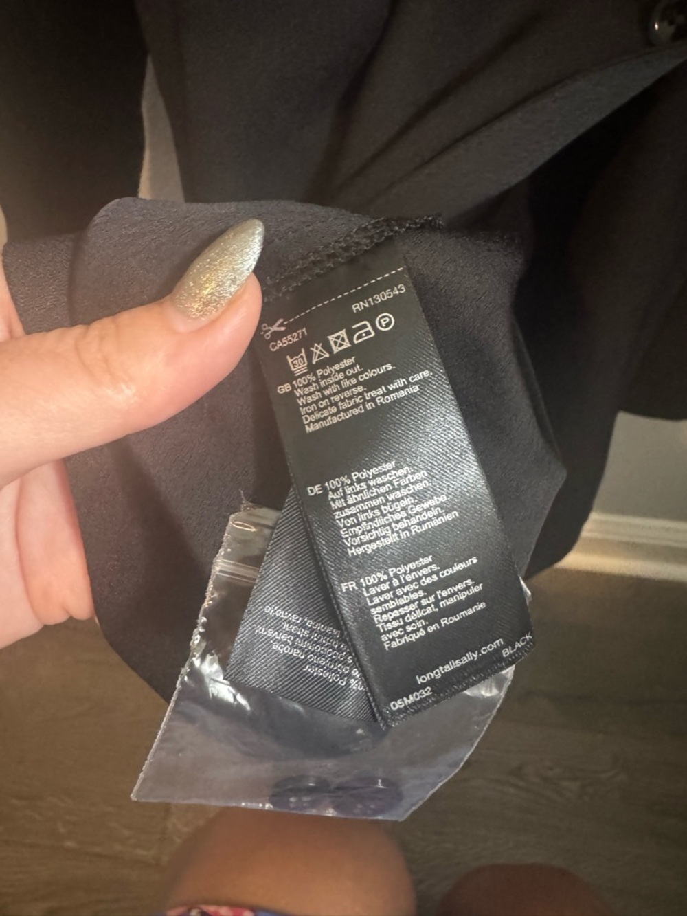 long tall sally Black Satin-Trim Blazer Dress Sz 16 - Picture 7 of 7